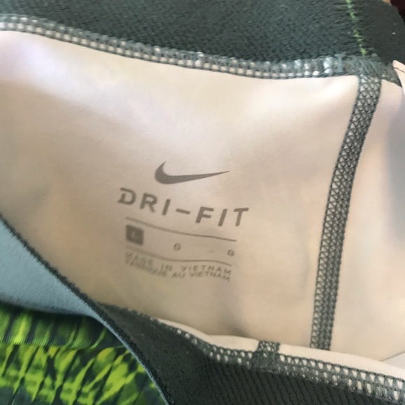 Nike Kid's lime green/gray dri-fit leggings - Picture 9 of 11